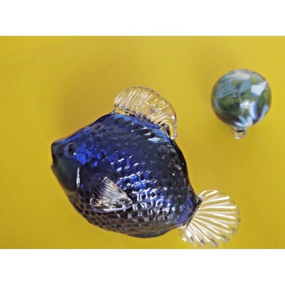 Murano Hand Blown Angel Fish & Glass Ball Hanging Ornaments - Picture 11 of 12